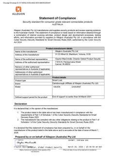 Statement of Compliance - Cyber Security Rules - Gainsborough Haven