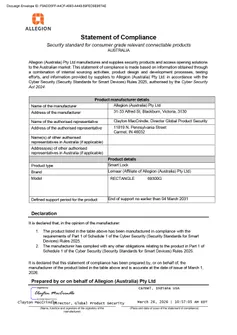 Statement of Compliance - Cyber Security Rules - Lemaar Rectangle